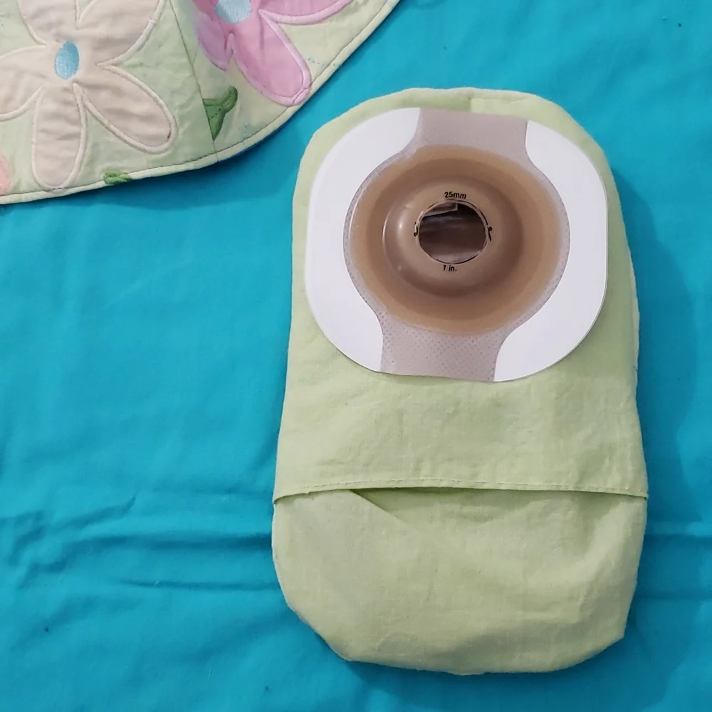 Hand Crafted Ostomy/Iliostomy bag cover w/matching reversible face mask